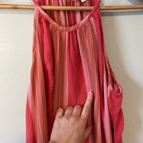 LOU & GRAY ANN TAYLOR LOFT" ORANGE & WHITE STRIPED SWING DRESS SIZE - Picture 6 of 12